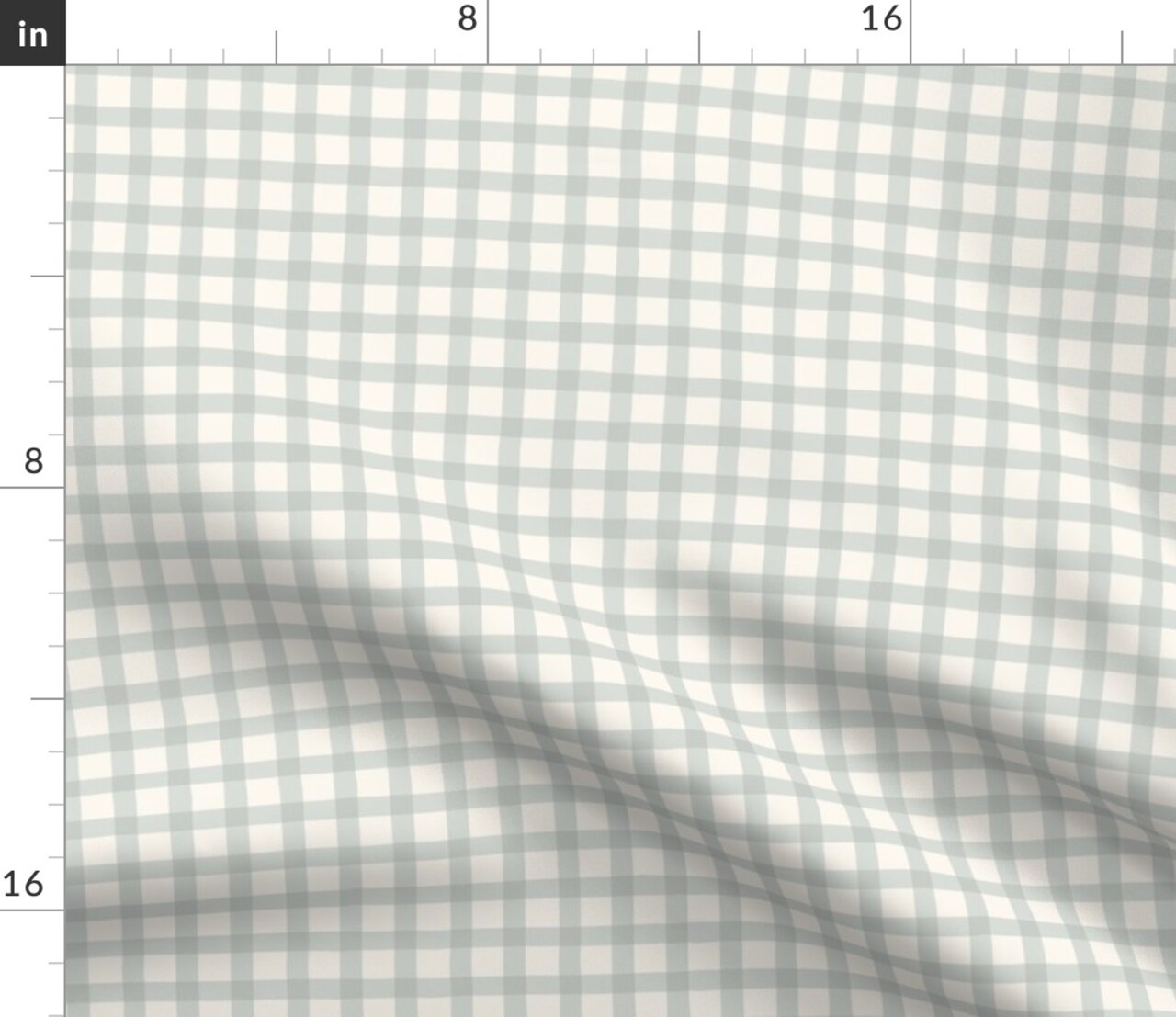 Modern Farmhouse Hand Painted Watercolor Check Texture Lines Stripes Plaid Gingham Rustic Country Playful Classic Kitchen Green Seafoam Soft Custom Printed Fabric by Spoonflower Various Fabrics by the Yard or Fat Quarter